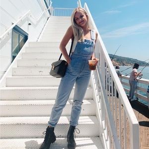 Levi’s light wash straight leg overalls